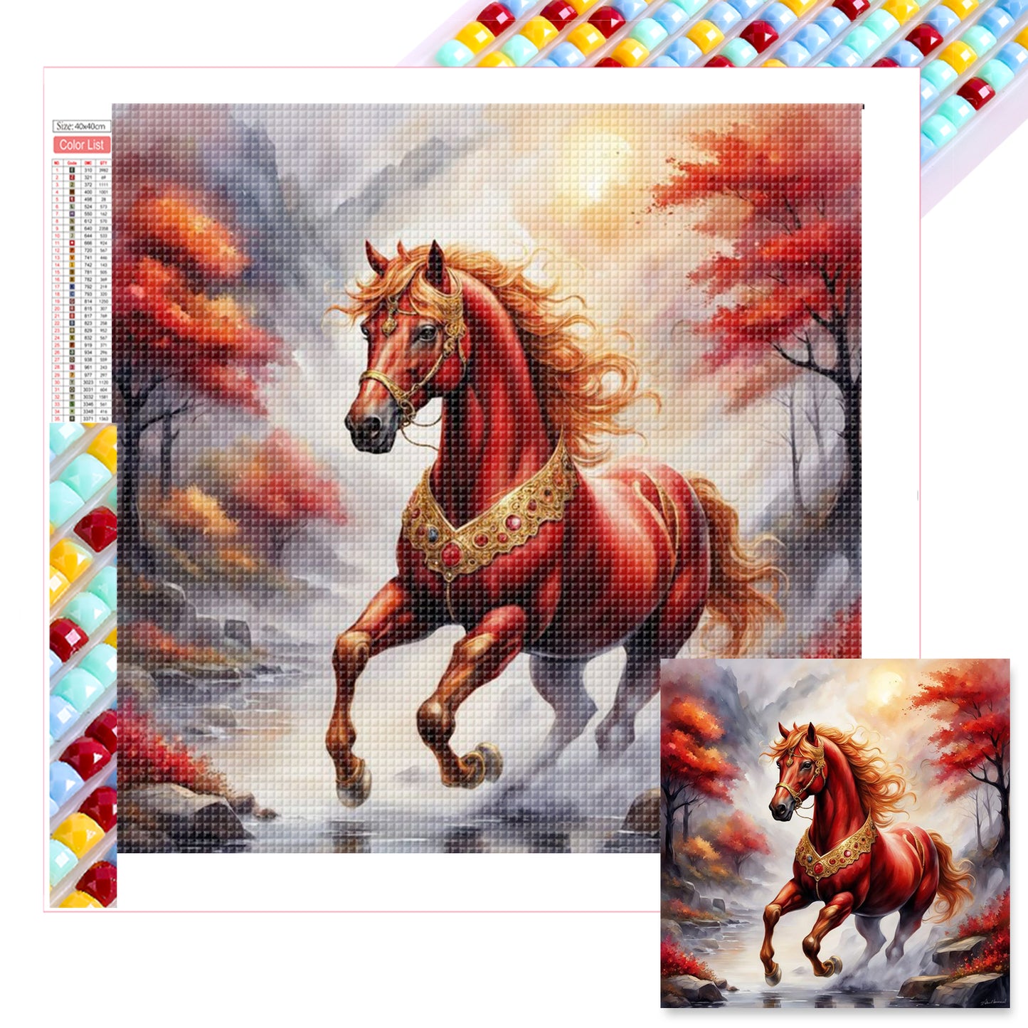 Horse - Full Square Drill Diamond Painting 40*40CM