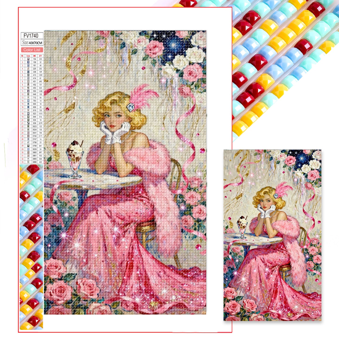 Pink Lady - Full Square Drill Diamond Painting 40*70CM