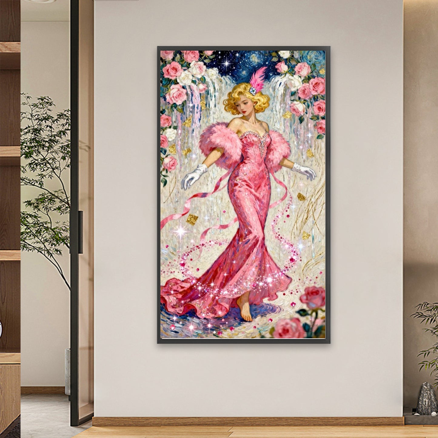Pink Lady - Full Square Drill Diamond Painting 40*70CM