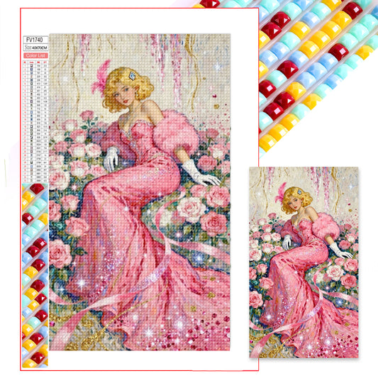 Pink Lady - Full Square Drill Diamond Painting 40*70CM