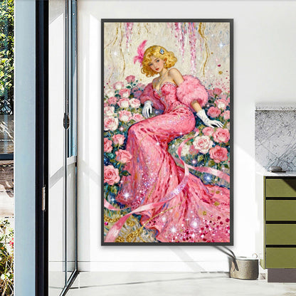 Pink Lady - Full Square Drill Diamond Painting 40*70CM