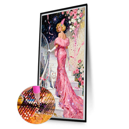 Pink Lady - Full Square Drill Diamond Painting 40*70CM