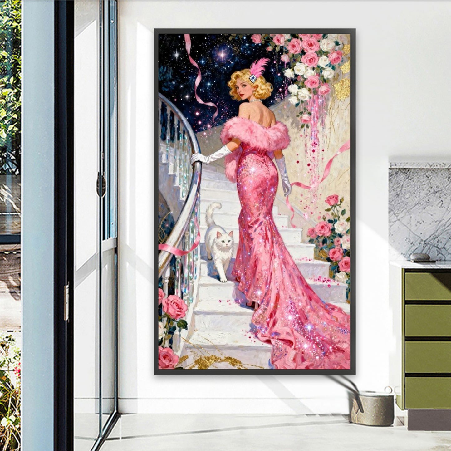 Pink Lady - Full Square Drill Diamond Painting 40*70CM