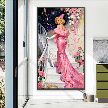 Pink Lady - Full Square Drill Diamond Painting 40*70CM