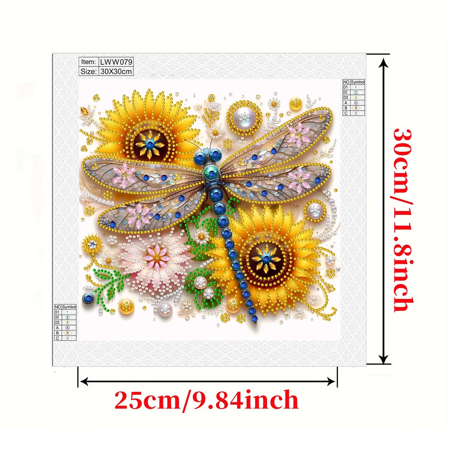 Flower Dragonfly - Special Shaped Drill Diamond Painting 30*30CM