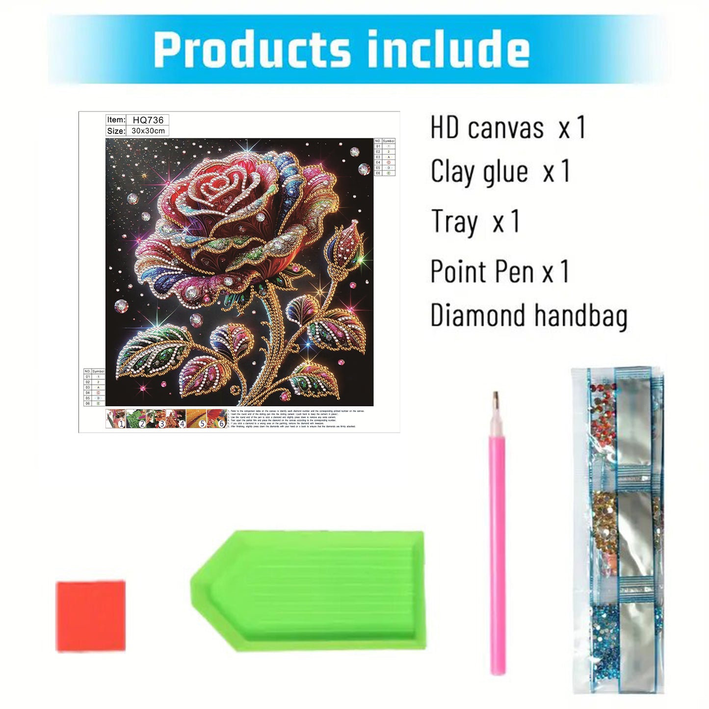 Rose Lily - Special Shaped Drill Diamond Painting 30*30CM