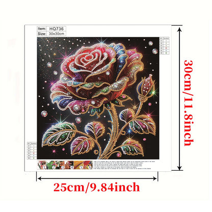 Rose Lily - Special Shaped Drill Diamond Painting 30*30CM