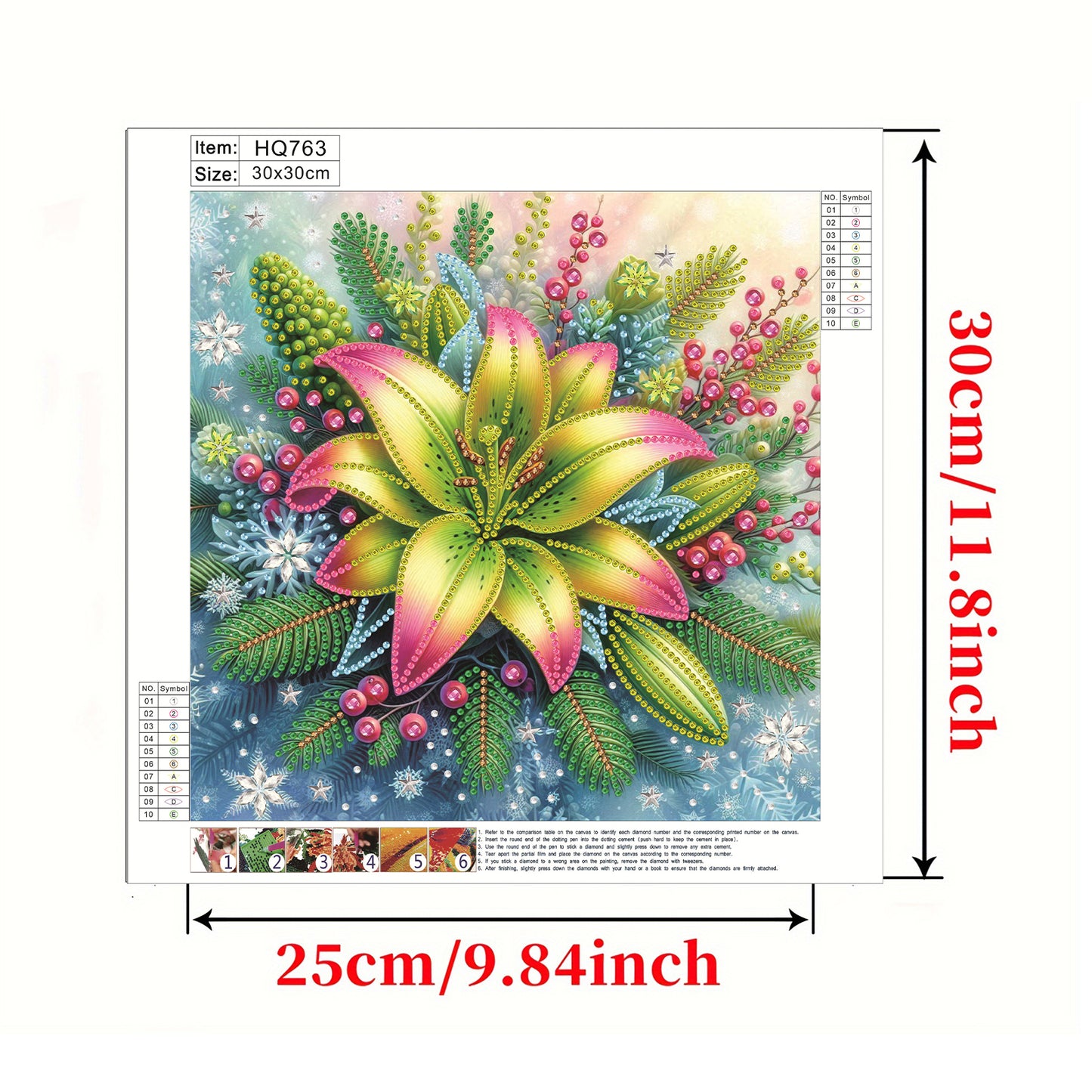 Rose Lily - Special Shaped Drill Diamond Painting 30*30CM