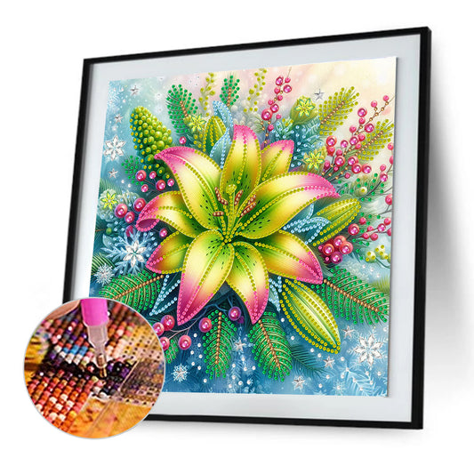 Rose Lily - Special Shaped Drill Diamond Painting 30*30CM
