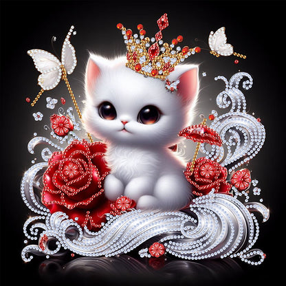 Heart Cat - Special Shaped Drill Diamond Painting 30*30CM