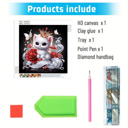 Heart Cat - Special Shaped Drill Diamond Painting 30*30CM