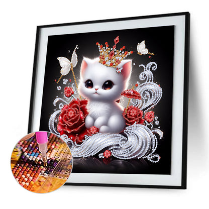 Heart Cat - Special Shaped Drill Diamond Painting 30*30CM