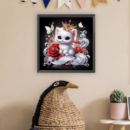 Heart Cat - Special Shaped Drill Diamond Painting 30*30CM