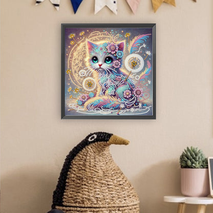 Dandelion Cat - Special Shaped Drill Diamond Painting 30*30CM