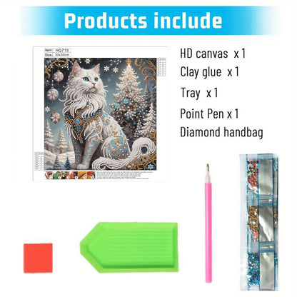 Winter Cat - Special Shaped Drill Diamond Painting 30*30CM