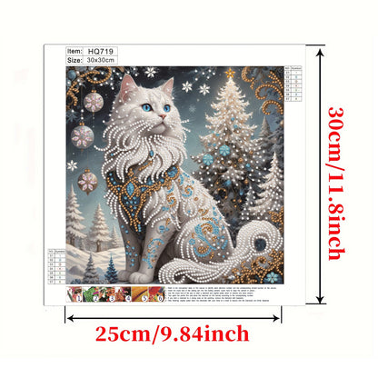 Winter Cat - Special Shaped Drill Diamond Painting 30*30CM