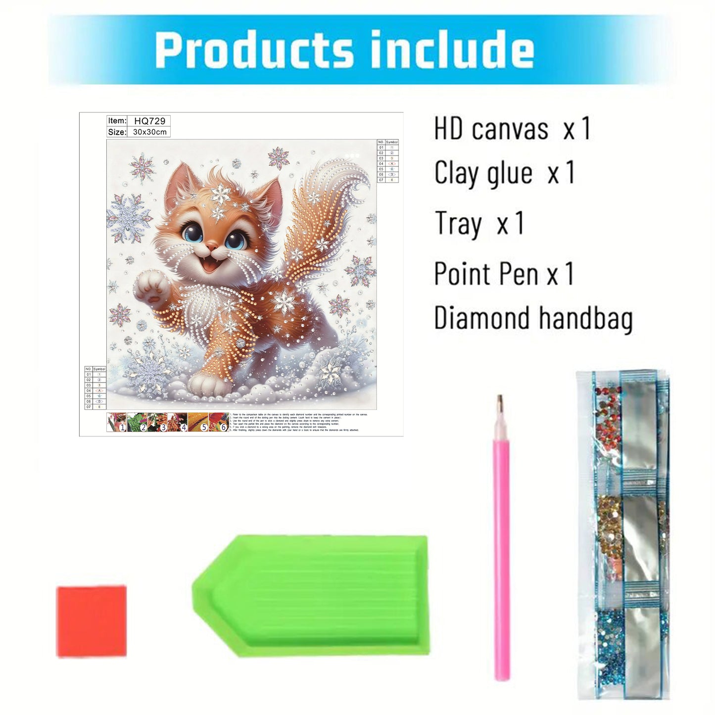 Snowflake Cat - Special Shaped Drill Diamond Painting 30*30CM