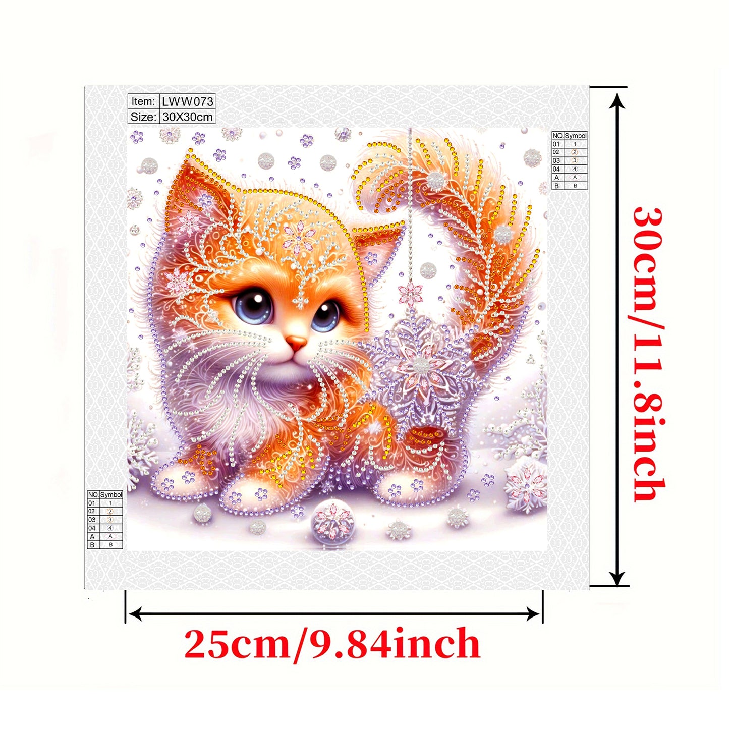 Snowflake Cat - Special Shaped Drill Diamond Painting 30*30CM