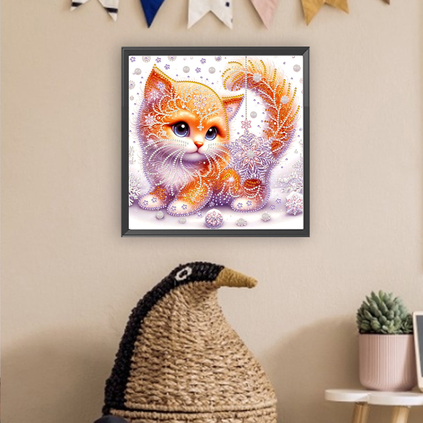 Snowflake Cat - Special Shaped Drill Diamond Painting 30*30CM