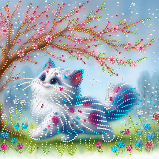 Spring Cat - Special Shaped Drill Diamond Painting 30*30CM