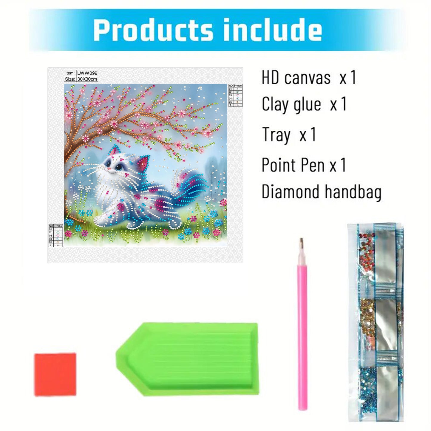Spring Cat - Special Shaped Drill Diamond Painting 30*30CM