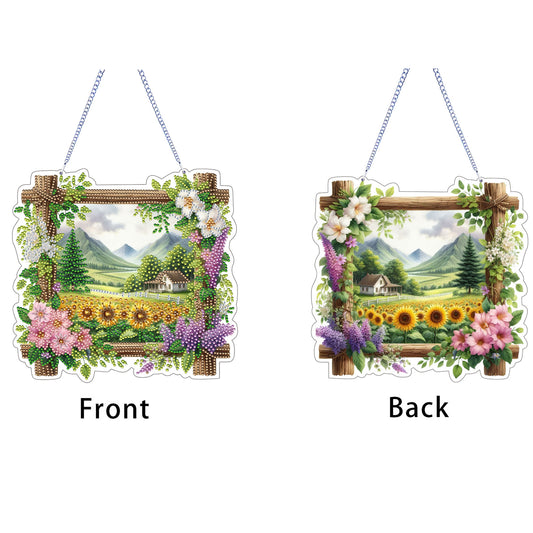 Rural Fields 2D Flat DIY Diamond Painting Kits Window Hanging for Home Decor