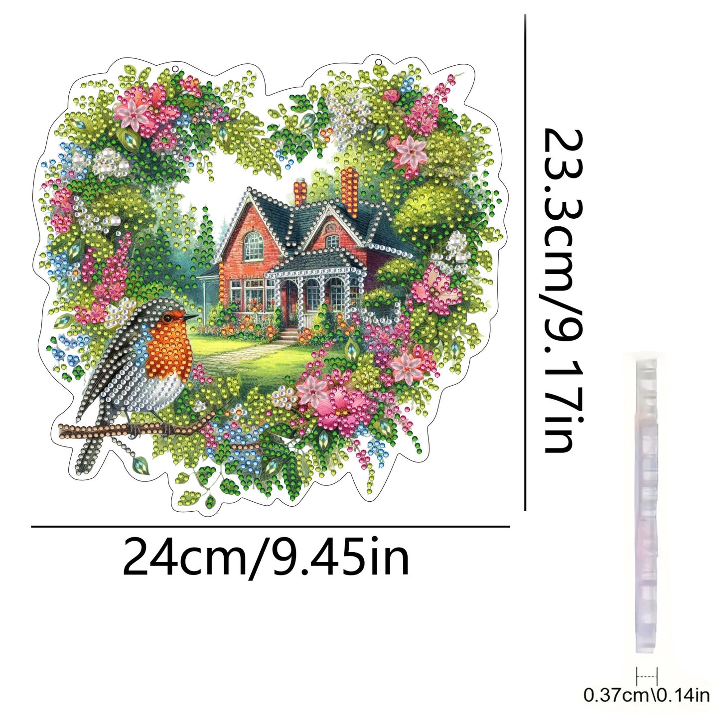 Cabin in The Woods 2D Flat DIY Diamond Painting Kits Window Hanging Home Decor