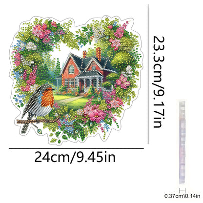 Cabin in The Woods 2D Flat DIY Diamond Painting Kits Window Hanging Home Decor
