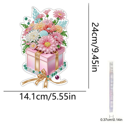 Flower Gifts 2D Flat DIY Diamond Painting Kits Window Hanging for Home Decor
