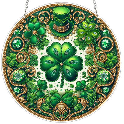 Four-Leaf Clover 2D Flat DIY Diamond Painting Kits Window Hanging for Home Decor