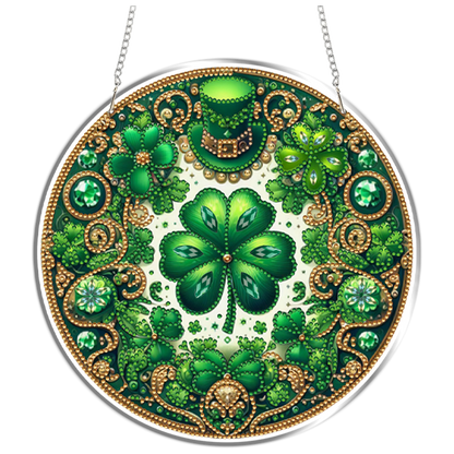 Four-Leaf Clover 2D Flat DIY Diamond Painting Kits Window Hanging for Home Decor
