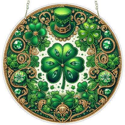 Four-Leaf Clover 2D Flat DIY Diamond Painting Kits Window Hanging for Home Decor