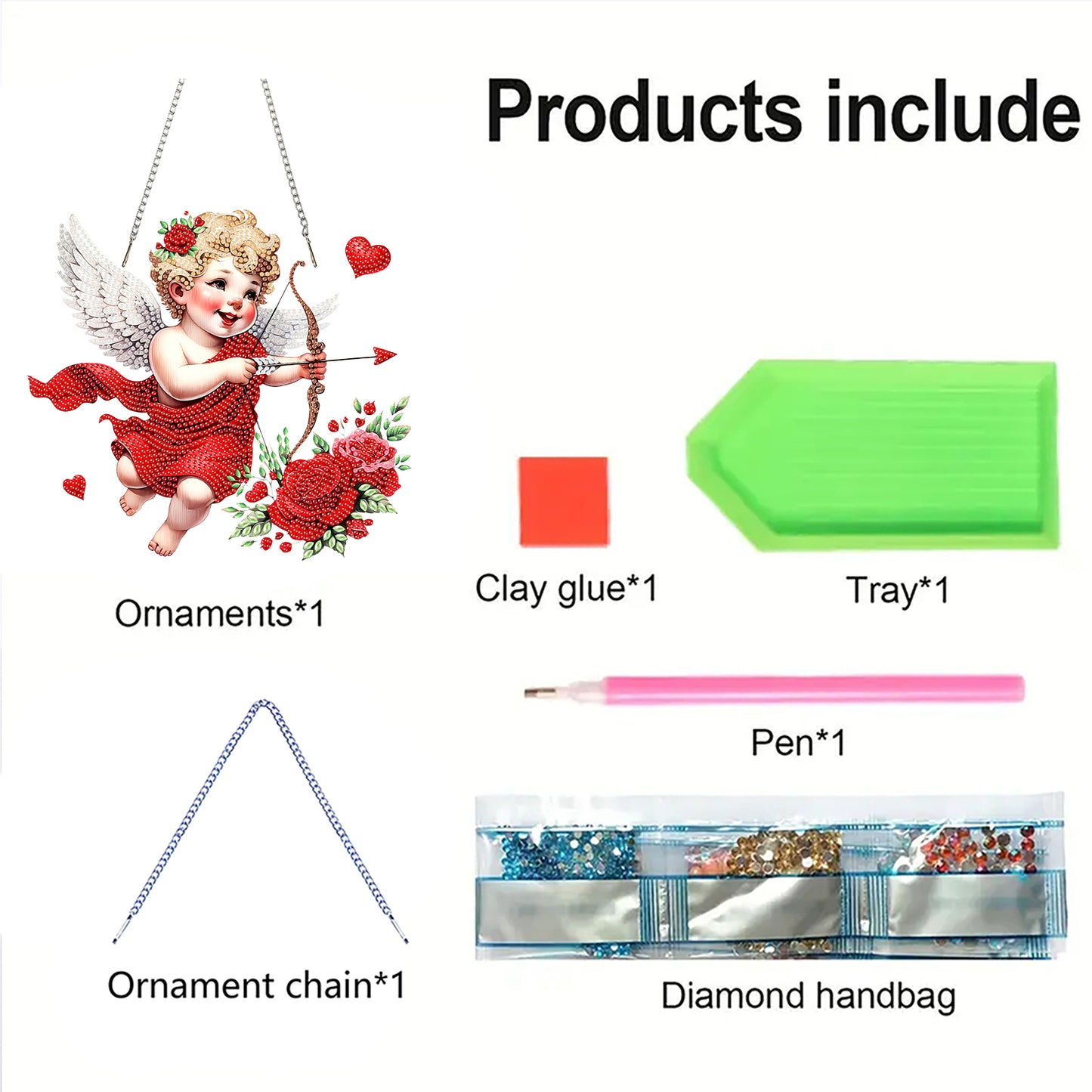Angel 2D Flat DIY Acrylic Diamond Painting Kit Window Hanging for Home Decor