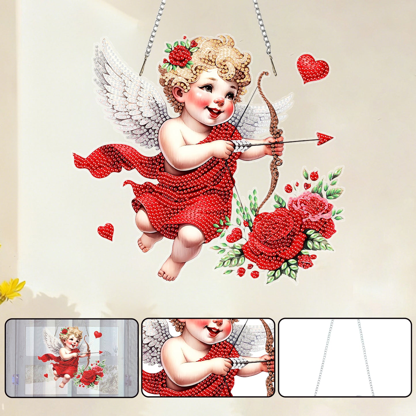 Angel 2D Flat DIY Acrylic Diamond Painting Kit Window Hanging for Home Decor