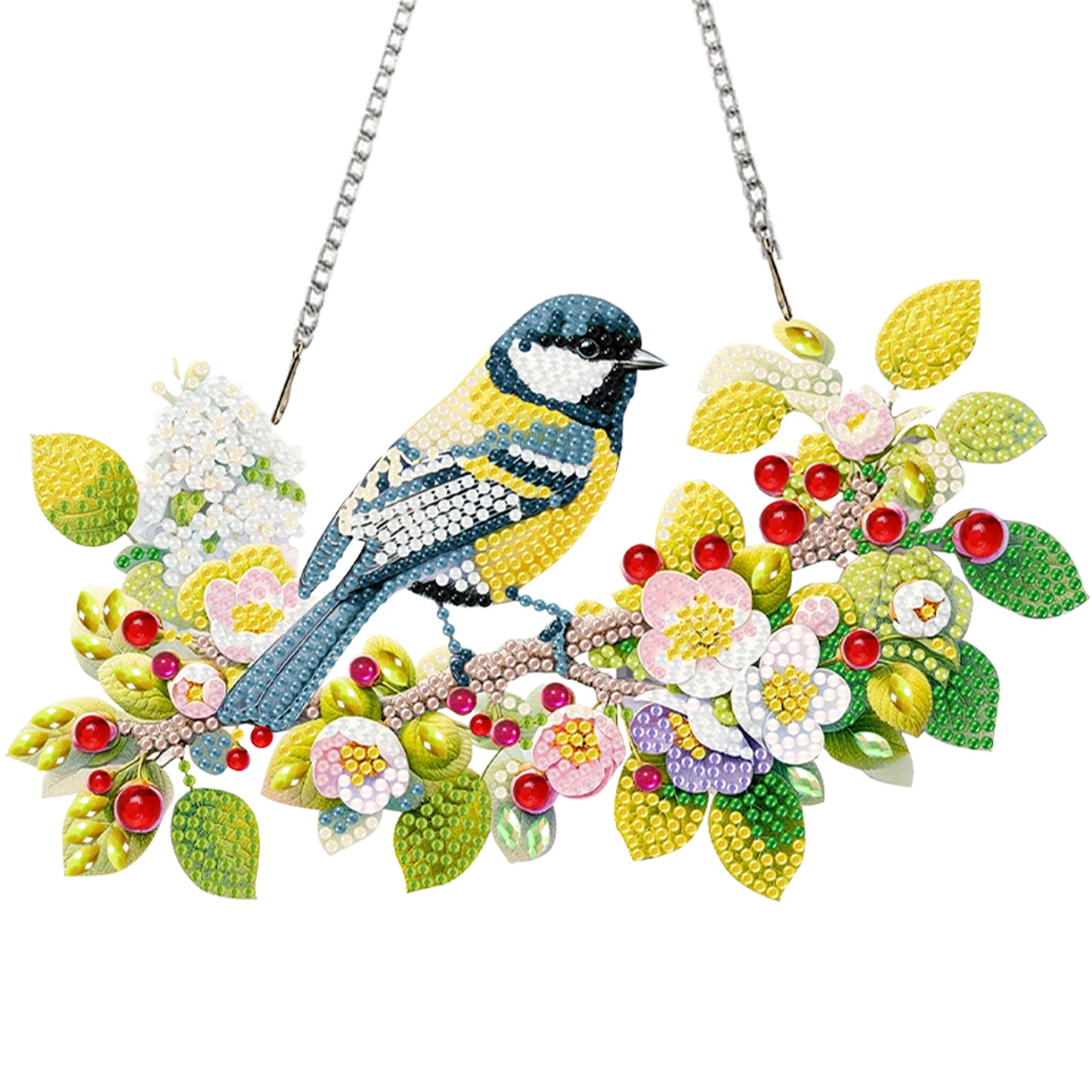 Birds 2D Flat DIY Acrylic Diamond Painting Kits Window Hanging for Home Decor