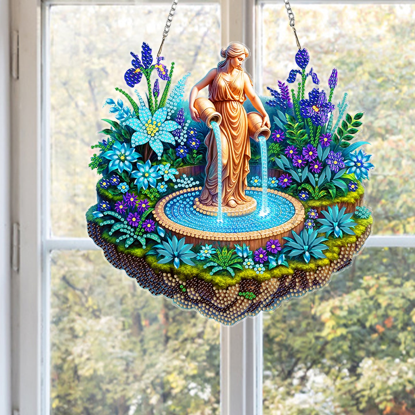 Aquarius 2D Flat DIY Acrylic Diamond Painting Kits Window Hanging Home Decor
