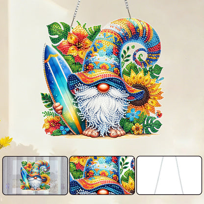 Surfing Goblin 2DFlat DIY Acrylic Diamond Painting Kit Window Hanging Wall Decor