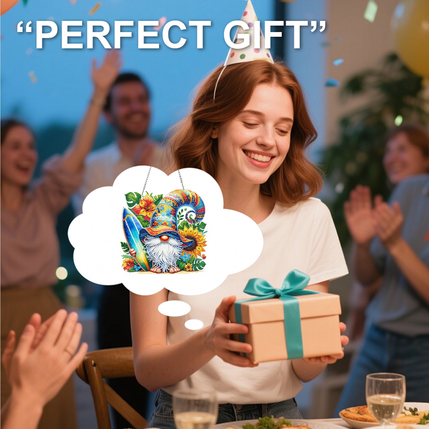 Surfing Goblin 2DFlat DIY Acrylic Diamond Painting Kit Window Hanging Wall Decor