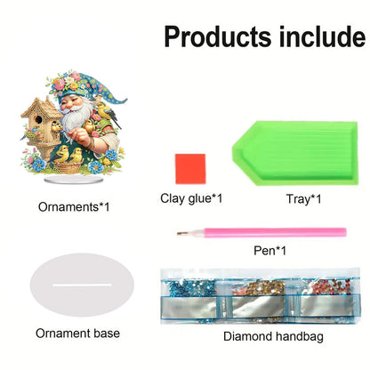 Acrylic 2D Flat Goblins and Birds DIY Table Top Diamond Painting Ornament Kits