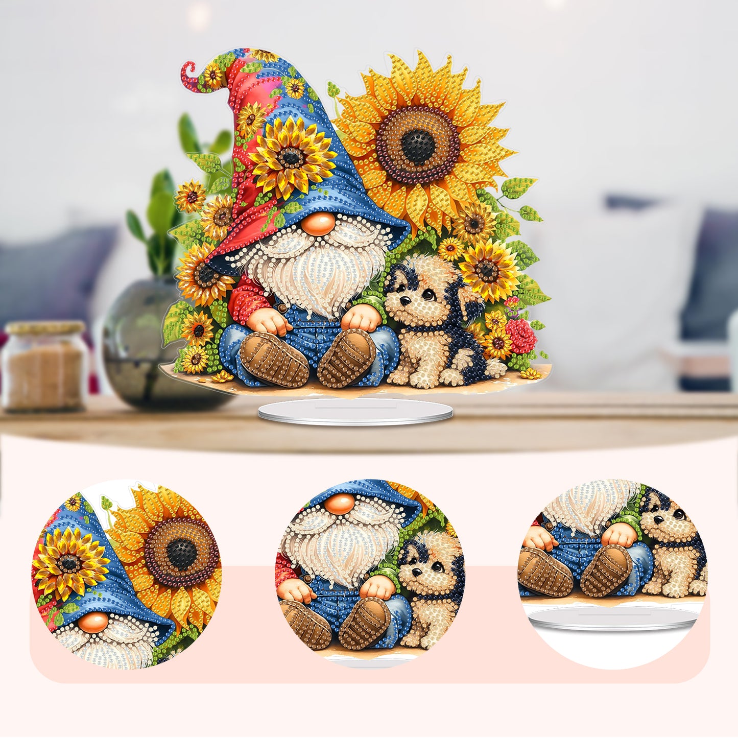 Acrylic 2D Flat Goblins Sunflower DIY Table Top Diamond Painting Ornament Kits