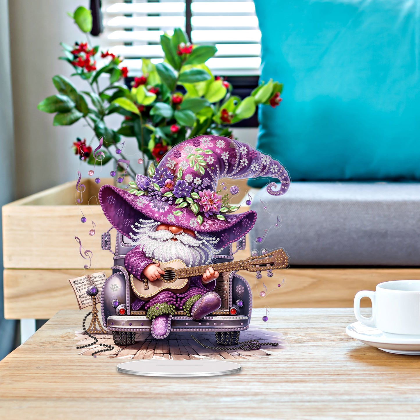 Acrylic 2D Flat Purple Goblin Guitar DIY Table Top Diamond Painting Ornament Kit