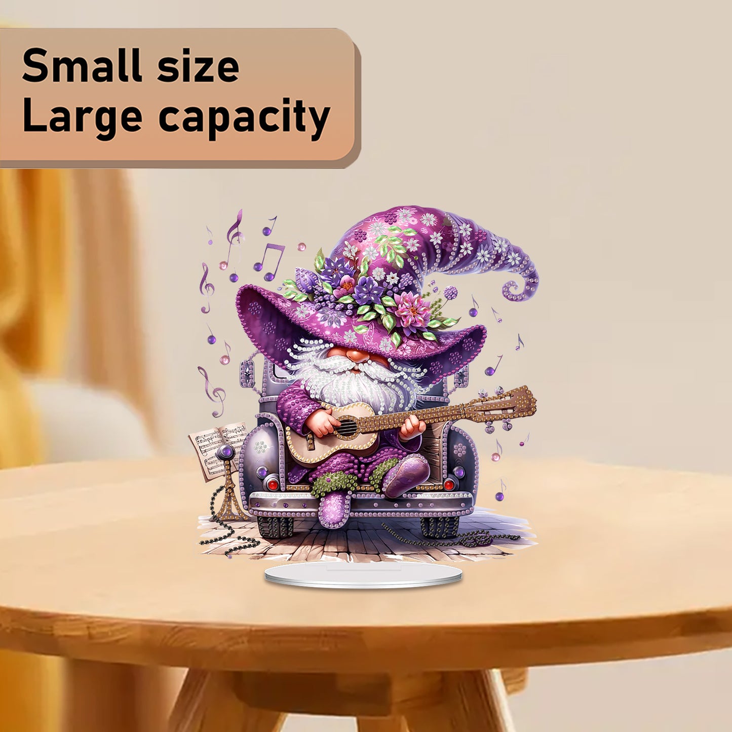 Acrylic 2D Flat Purple Goblin Guitar DIY Table Top Diamond Painting Ornament Kit