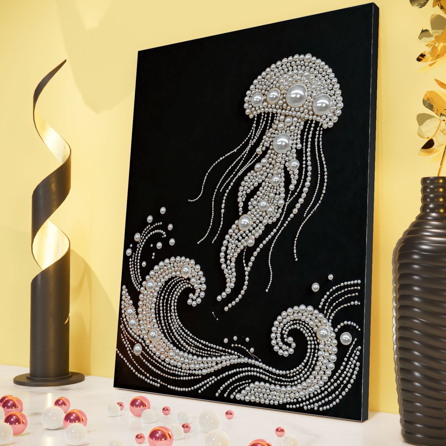 Jellyfish - DIY Pearl Gem Art Diamond Painting Kits With Framefor Home Decor -30x40cm