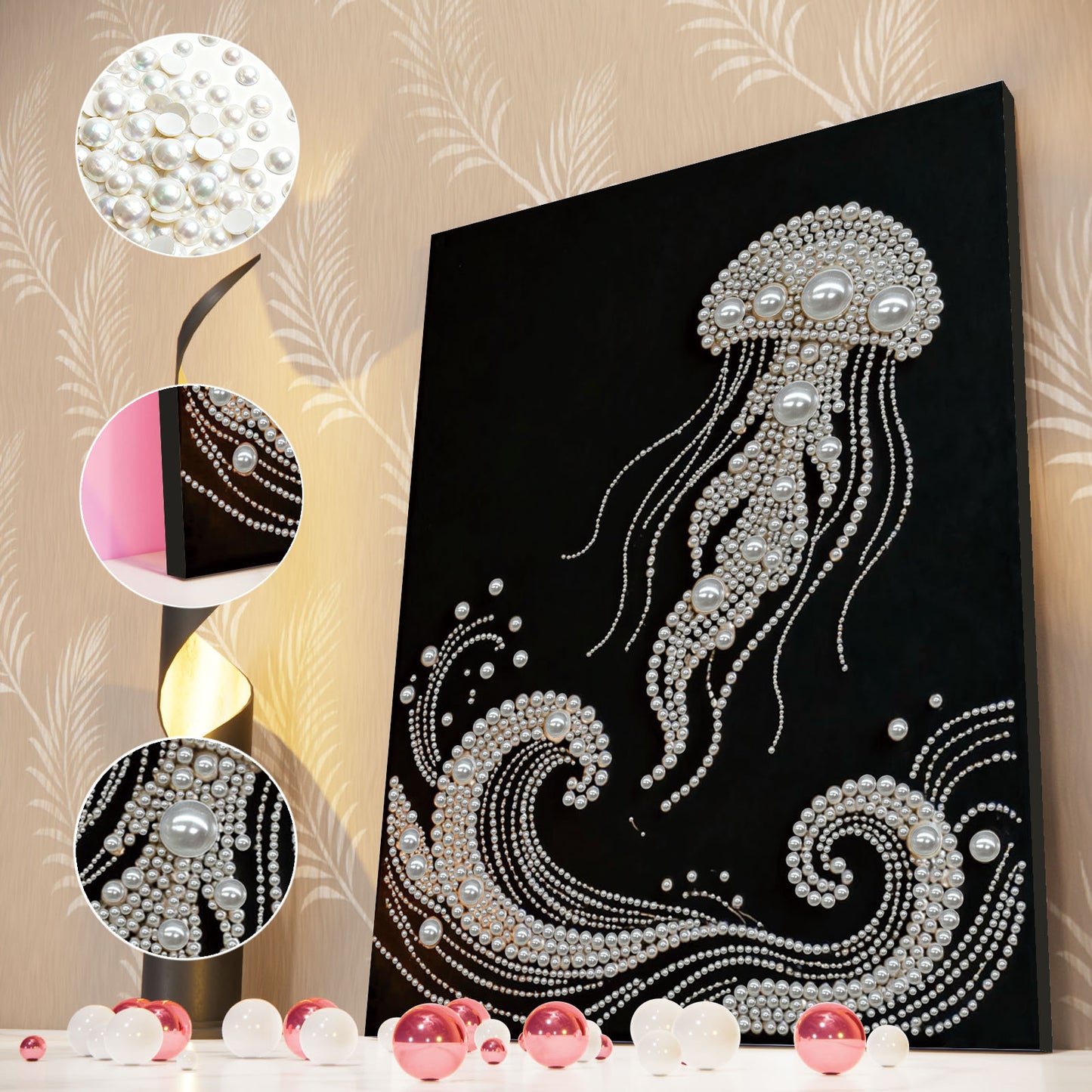 Jellyfish - DIY Pearl Gem Art Diamond Painting Kits With Framefor Home Decor -30x40cm