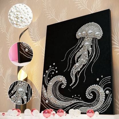 Jellyfish - DIY Pearl Gem Art Diamond Painting Kits With Framefor Home Decor -30x40cm