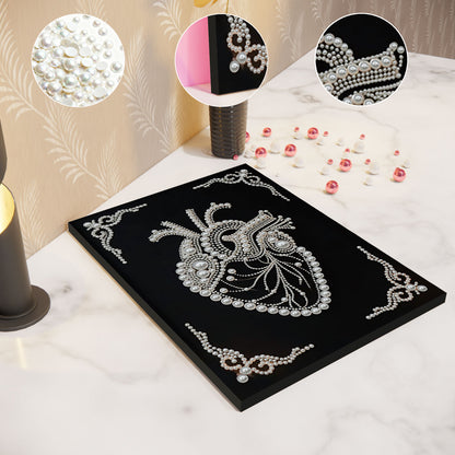 Heart - DIY Pearl Gem Art Diamond Painting Kits With Framefor Home Decor -30x40cm