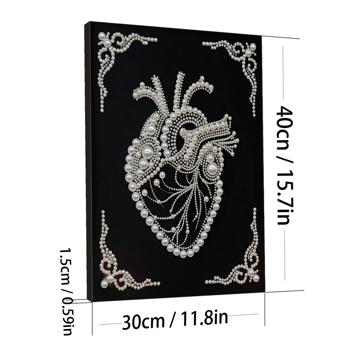 Heart - DIY Pearl Gem Art Diamond Painting Kits With Framefor Home Decor -30x40cm