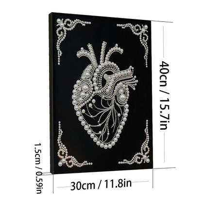 Heart - DIY Pearl Gem Art Diamond Painting Kits With Framefor Home Decor -30x40cm