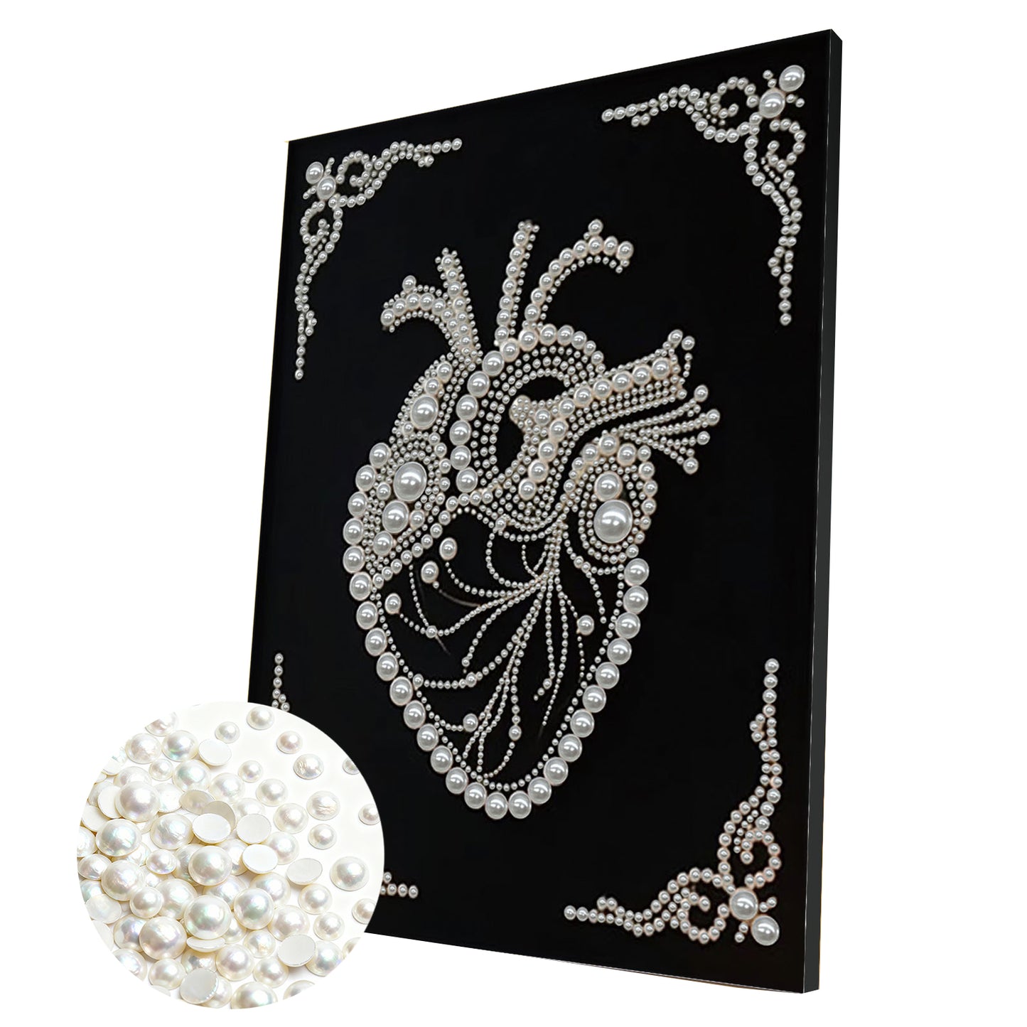 Heart - DIY Pearl Gem Art Diamond Painting Kits With Framefor Home Decor -30x40cm