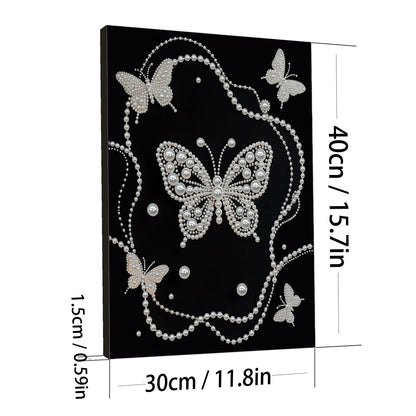 Butterfly - DIY Pearl Gem Art Diamond Painting Kits With Framefor Home Decor -30x40cm